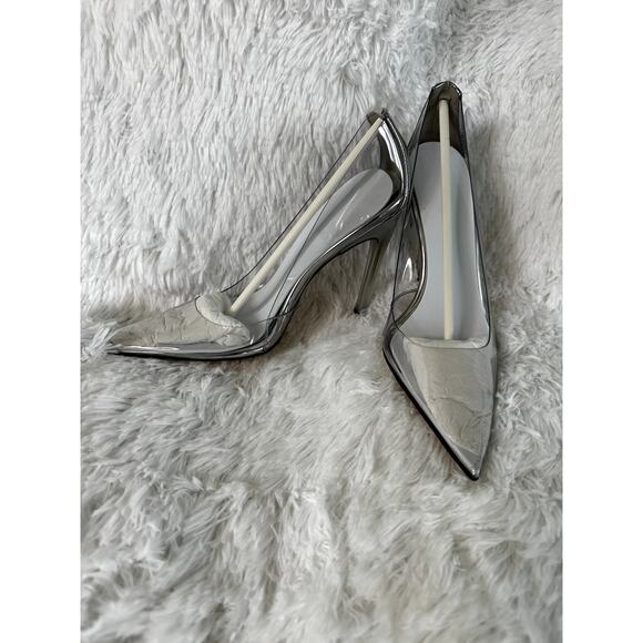 Good American Cinder F*cking Rella "Glass" clear heel pump sz 9 - Picture 3 of 7